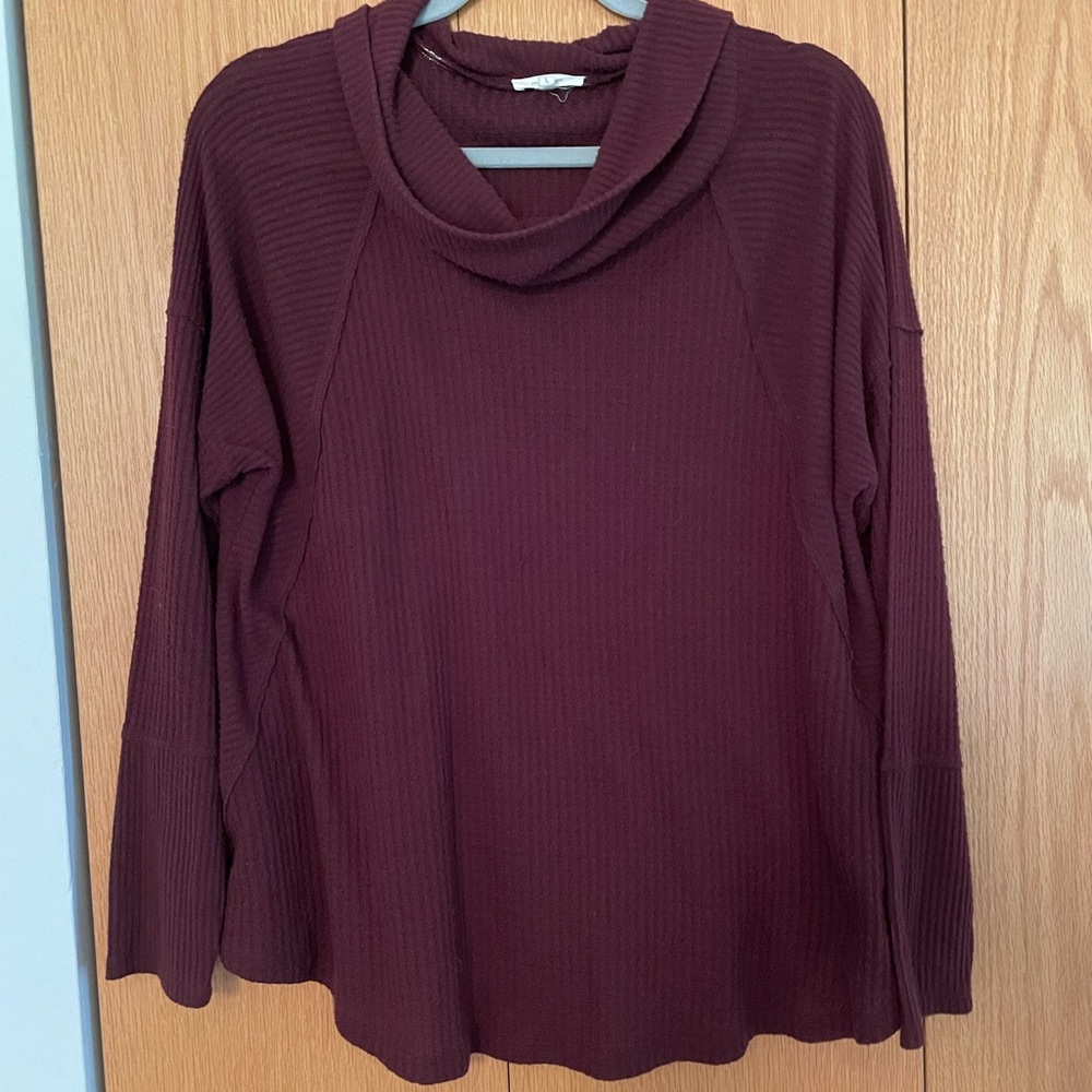 Maurices Burgundy Cowl Neck Sweater